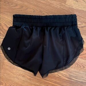 Lululemon Black Anew Running Athletic Shorts Mesh Trim Size 4 With Bag!